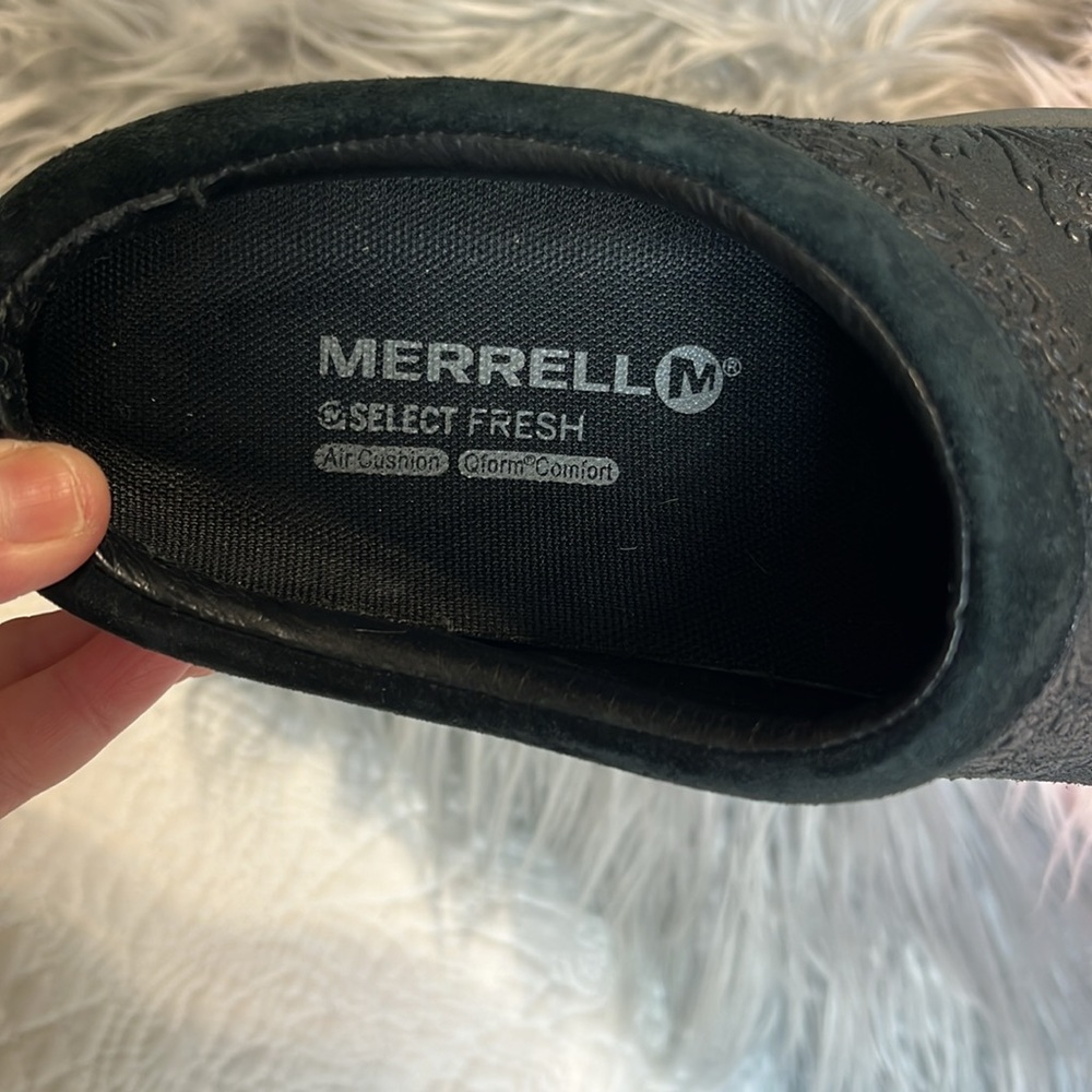 Merrell Performance Shoe Black Leather Slides Sel… - image 6